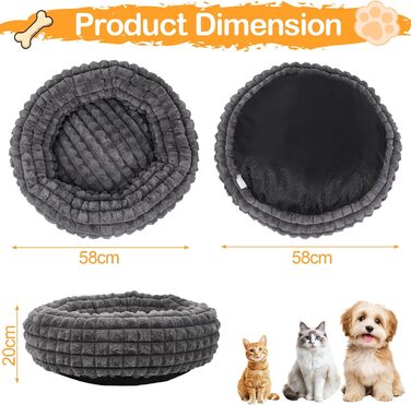 Кігтеточка-ліжко для котів XIAPIA, 58x20 см, сіре, м'яке та тепле, з ортопедичним дном