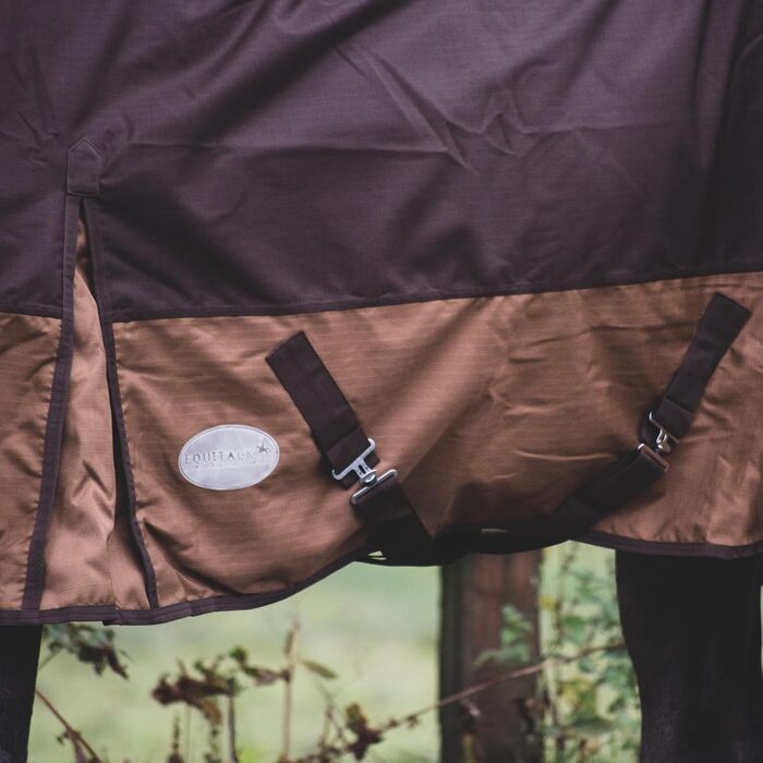 Кінська попона eQuitack 1200 ден реген з флісом, 165 см, сіро-коричнева