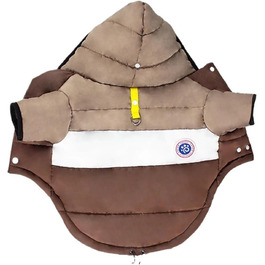 Зимова куртка для собак з бавовни, теплий одяг для цуценят, маленьких та середніх собак, котів, чихуахуа, бульдога, мальтізу (колір коричневий, розмір XL)