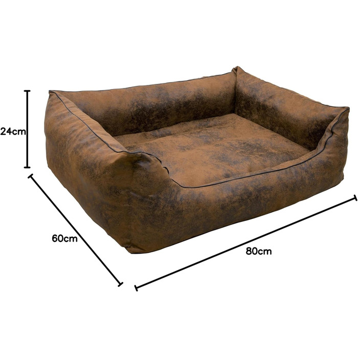 CopcoPet Лежанка для собак великих порід, XXL, з штучної шкіри, антиковзка, ортопедична, коричнева, 110 x 90 см