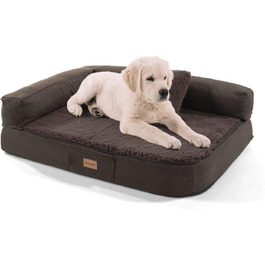 Ортопедичне собаче ліжко Brunolie Odin, зручне та миється, розмір S (80x60 см), колір темно-коричневий