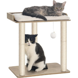 FourFurPets Когтеточка для котів, 56 см, 3 стовпи з сизалю, Greige