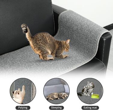 Килимок для дряпання котів на стіну 180 x 40 см, великий, сизаль, міцний, з 16 надійними цвяхами, захист меблів