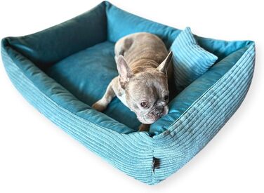 М'яке ліжко для собак 4L Textil Molly, корзина для собак, середні породи, 100x80 см, колір: бірюзовий