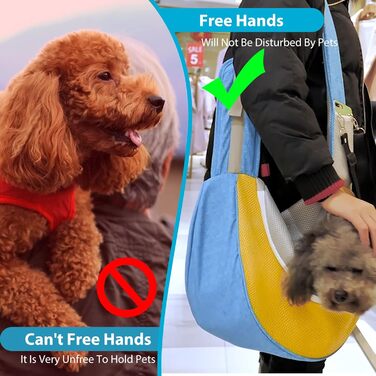 PETCUTE Сумка-переноска для собак, блакитна. Зручна переноска для цуценят та малих собак, з регульованою ручкою та безпечною шлейкою. Має дихаючу сітку та передню кишеню. Ідеально для прогулянок на свіжому повітрі.