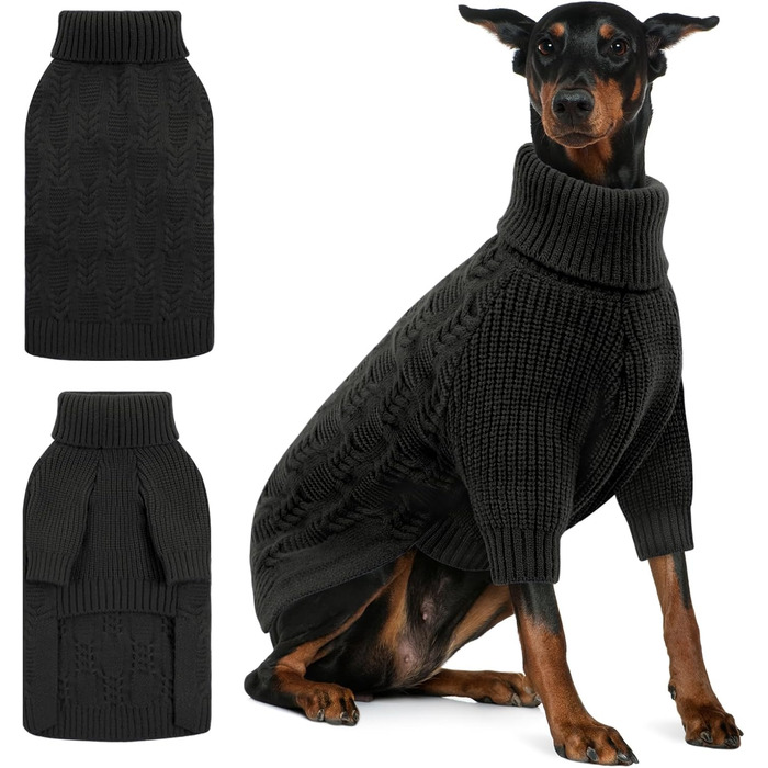 Пуловер для собак ASENKU XXL: теплий зимовий пуловер для великих собак, Пітбуль, Лабрадор, сірий колір