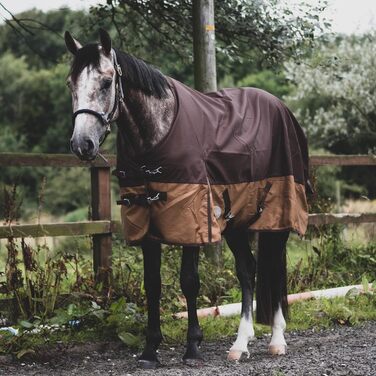 Кінська попона eQuitack 1200 ден реген з флісом, 165 см, сіро-коричнева