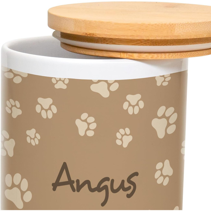 PICANOVA: персоналізована контейнер для ласощів з ім'ям - подарунок для собак - зберігання сухого корму - керамічна банка для власників собак та котів - Simply Paws Design