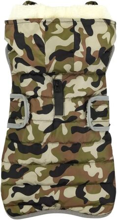 Теплий зимовий одяг для собак - тепла куртка в клітинку з капюшоном для маленьких, середніх та великих собак. Зручна жилетка для собак, тепла та стильна. Розмір S (обхват грудей 42-50 см), колір зелений.