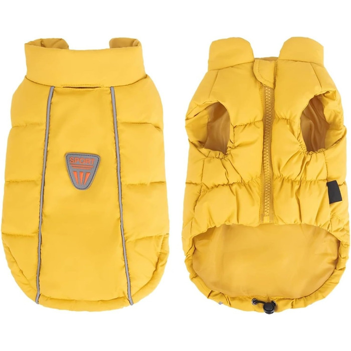 Тепла водонепроникна куртка для собак, захист від снігу та холоду, жовта, розмір M