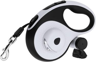 Леєнка для собак MoYouno 8 м з відтягувачем та тримачем для пакетів, чорна
