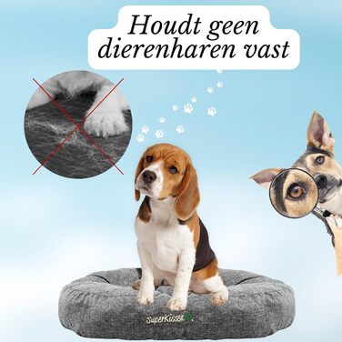Гіркий лежак для собак середніх порід SuperKissen24 - водонепроникний лежак для котів - лежанка для собак з антикіготного матеріалу - антиалергенний та протиковзкий - лежанка для собак M 60 см x 14 см сірий