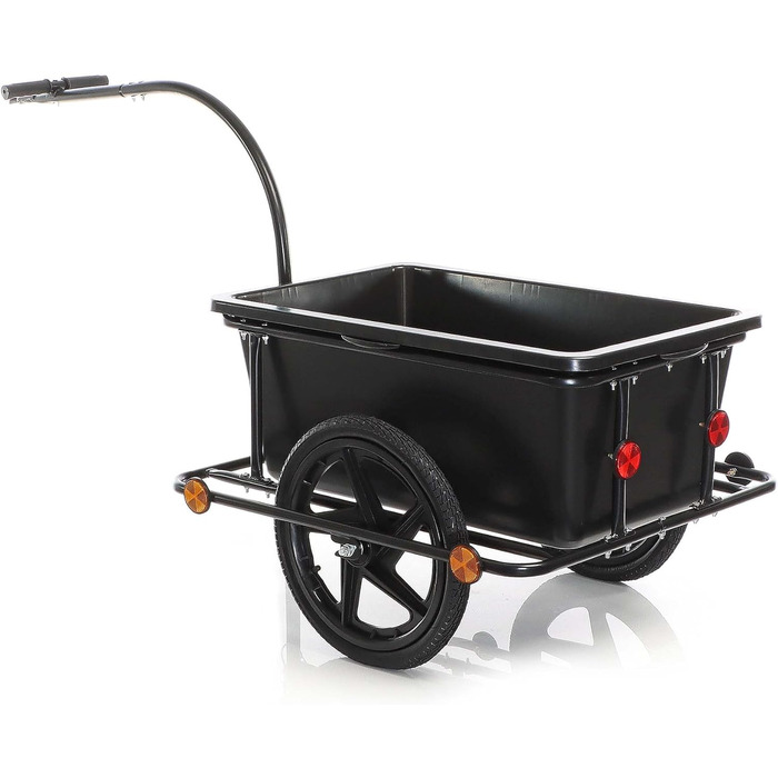 Причіп для велосипеда Wiltec, 158x69x51 см, вантажопідйомність 80 кг, об'єм 90 л, з кузовом, зчепленням та повітряними шинами