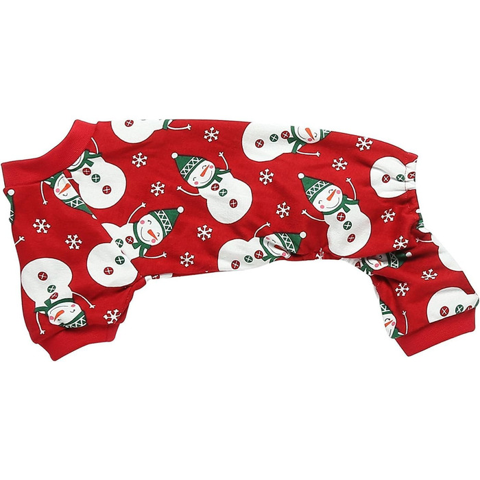 Піжама для собак Lanyarco з оленем, бавовняна, червона, для середніх собак, розмір 3XLarge (довжина спини 50,8 см)