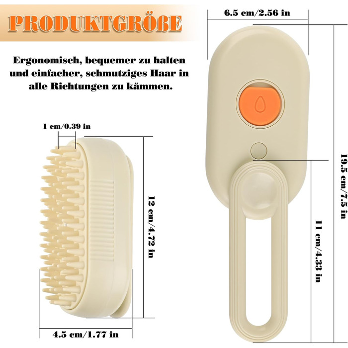 BiPawTi Парова щітка для котів та собак 2 шт. - для масажу, видаляє шерсть, покращує стан шерсті