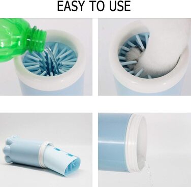 Набір для миття лап домашнім тваринам PJDDP: чаша з силіконовою щіткою для собак, котів. Очищувач лап для собак середніх порід, цуценят. Рожевий