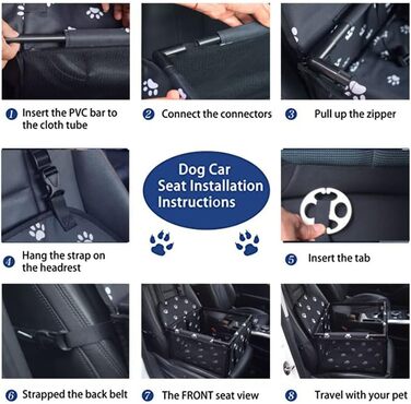 Водонепроникний та дихаючий килимок для автомобіля з домашнім улюбленцем, безпечний бустер для тварин, миючий, з оксфордської тканини, чорний