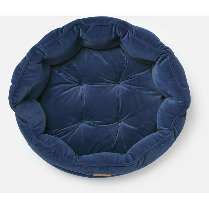 Ліжко для собак Roewood x Joule Chesterfield, невелике, розкішне, з антиковзким дном, додатковою підкладкою та підтримкою, дизайн у стилі Chesterfield, зручне місце для відпочинку (темно-синій, 70x70x27 см)
