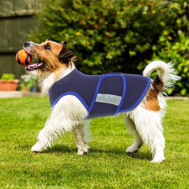 Жилет-заспокоювач для собак IECOii, регульований, з світловідбиваючими смугами, для собак маленьких порід, розмір S (XS, обхват грудей 30-41 см), темно-синій