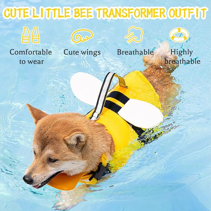 Жилет рятувальний для собак XiXiRan з ручкою, світловідбиваючий, регульований, для безпечного плавання