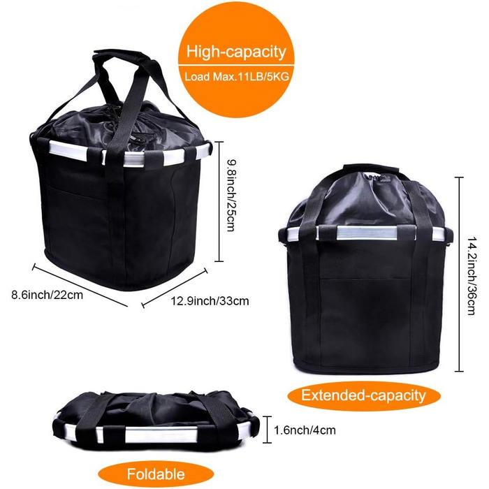 Складаний кошик для велосипеда: знімний, для тварин (собака, кіт), легка установка