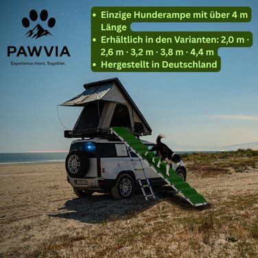 Рампа для собак Extra Lange – 2,6 м, телескопічна, з алюмінію – для великих собак, сумісна з SUV, автодомом та легковими автомобілями – Made in Germany