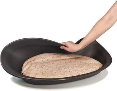 Квітковий лежак для домашніх тварин Richell, овальний, пластиковий, маленький, водонепроникний, з знімним подушечкою 100% поліестер, коричневий, L 54 x B 41 x H 18 см