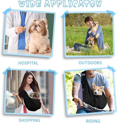 Сумка-переноска для домашніх тварин, регульована переноска для собак, реверсивна переноска для маленьких собак до 7 кг, переноска для собак, переноска для собак для прогулянок та активностей на відкритому повітрі (чорний)