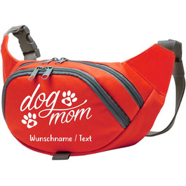 Персоналізована сумка для ласощів для собак - Dog Mom Bauchtasche | Сумка для тренування собак | Чорний/Світло-блакитний (Червоний / Білий)
