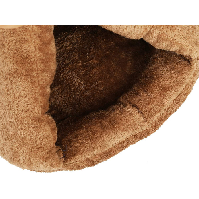 Зручна лежанка-будиночок для собак та котів ITODA, теплий та м'який лежак для дому, підходить для цуценят та дорослих тварин (Колір: Коричневий)