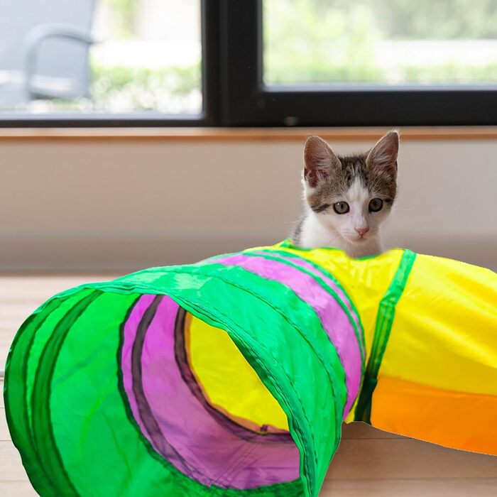 Туннель для котів Durdiiy S-подібний, розкладний, ігровий комплекс, лабіринт, для кошенят та дорослих котів, для дому та вулиці