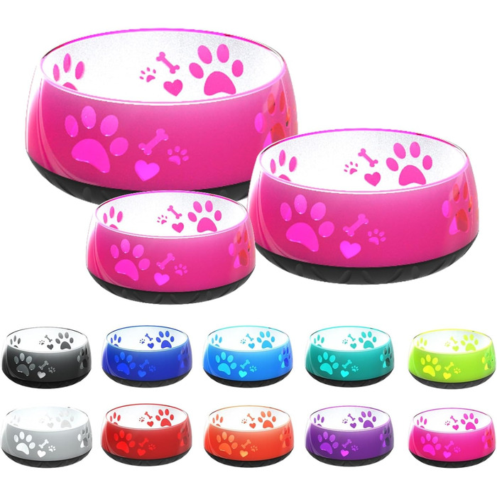 Миска для собак велика та маленька - годівниця/поїлка S/M/L з неслизьким дном (M 1010мл для середніх собак, рожева) M 1010мл (середні собаки) Рожева