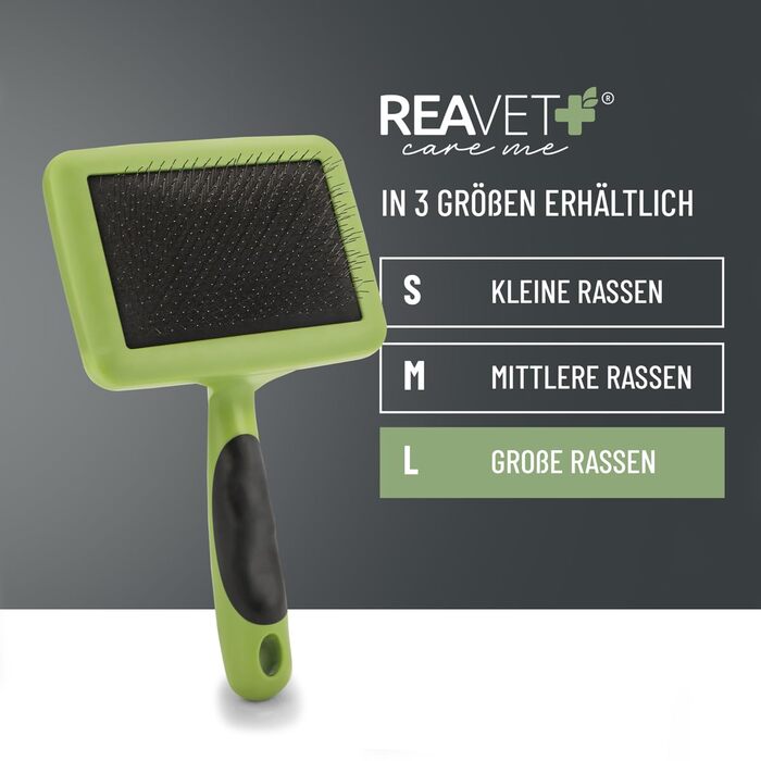 Щітка для собак та котів ReaVET: видаляє підшерсток, ковтуни та розплутує шерсть. Великі породи. (L)