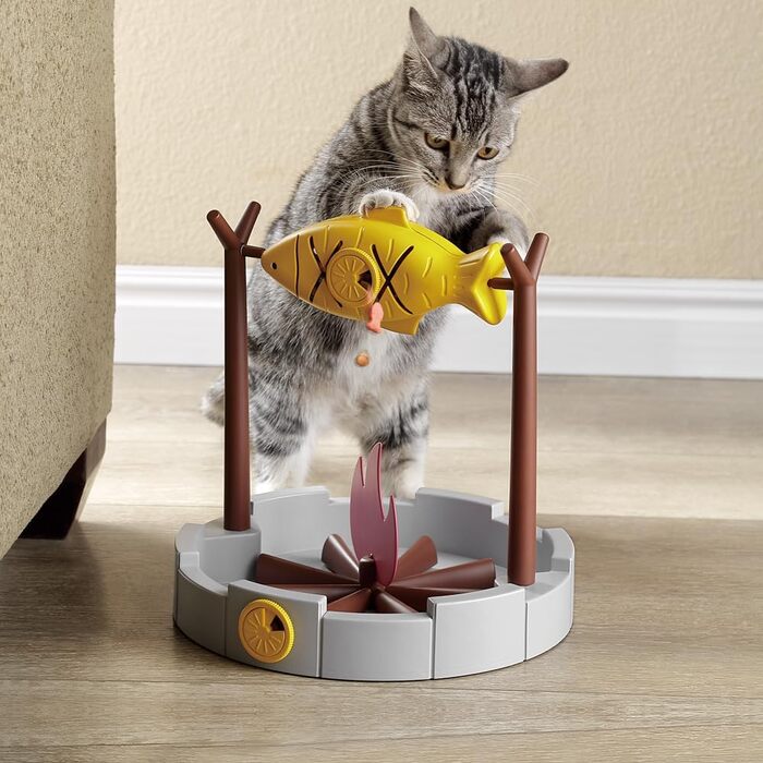 PetPals дозатор для котячих ласощів та сухого корму, інтерактивна миска-іграшка для повільного годування, для снеків з риби, 27,9 см