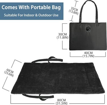 Водонепроникний килимок для котів та собак Kritter Planet, складаний, миючий, 80 x 60 см, чорний