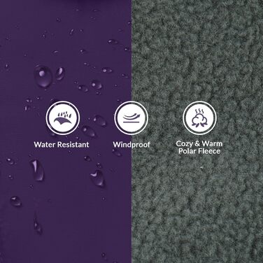 Водонепроникна куртка для собак XL, тепла флісова жилетка для великих собак, камуфляж, фіолетовий (A-Lila)