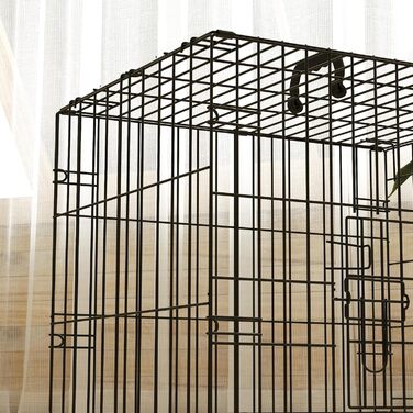 Клітка для собак PawHut, складана, металева, з піддоном та подушкою, 60x40x50 см, чорна