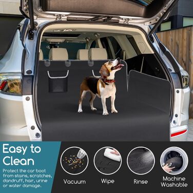 Захист для багажника автомобіля Nobleza для собак: килимок з захистом краю, універсальна автодека для собак з 2 кишенями, 185 x 105 см, водонепроникний та стійкий до подряпин