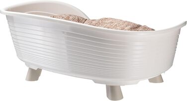 Підвищене ліжко для собак та котів Ferplast Throne з бавовняним матрацом, білий, 61,5 x 45 x 26 см