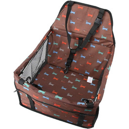 Зручний автокрісло для собак Lyrlody, 3-в-1, з підсумком, дихаючий, з ременями безпеки (колір: коричневий)