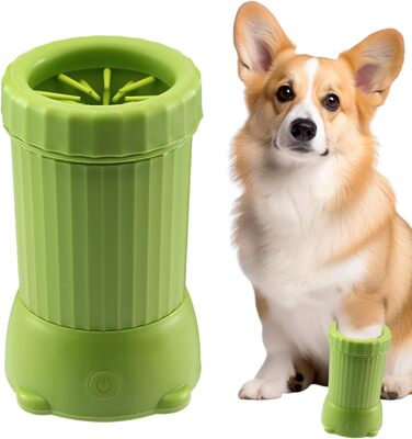 Автоматична мийка для лап собак: розумний пристрій для догляду за лапами, USB-зарядка, для дому, підходить для середніх та великих порід, цуценят та кошенят (зелена)