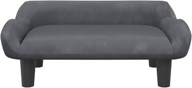 Крісло-ліжко для собак, м'яке лежання, диванчик для маленьких собак та котів, лежанка для домашніх тварин, оксамит (темно-сірий)