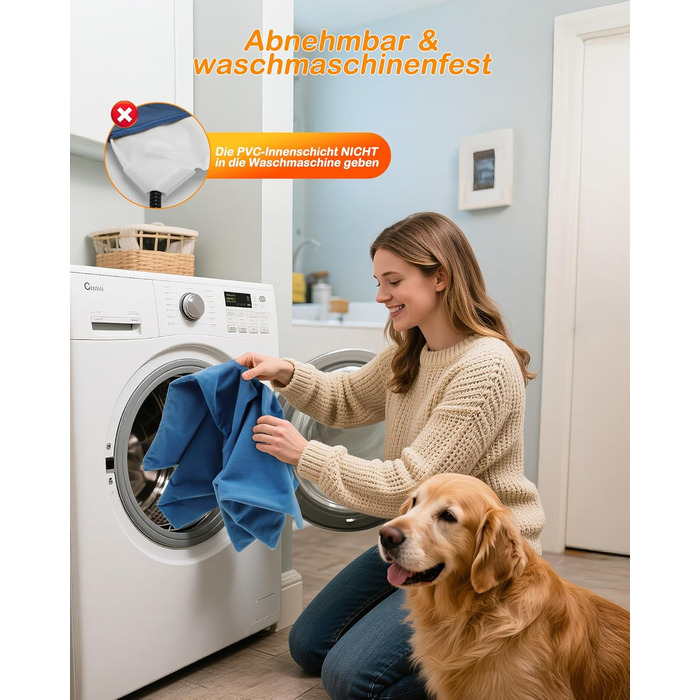 Грілка для домашніх тварин з регулятором, для котів та собак, 6 температурних режимів, таймер на 24 години, LED-дисплей, безпечна грілка з міцним кабелем (60x90 см, блакитна)