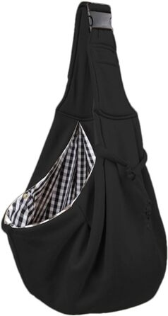 Сумка-слінг для собак маленьких порід, реверсивна переноска для собак, зручна переноска з регульованим ременем для прогулянок та подорожей, чорного кольору