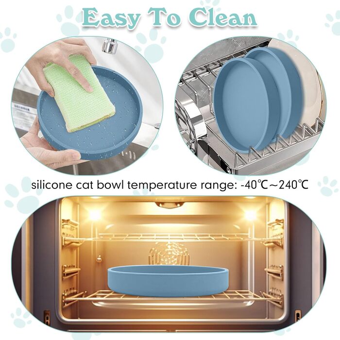 Набори мисок для котячого корму Apatal з нержавіючої сталі, 15 см, набір з 2 шт., для сухого та вологого корму, блакитні/зелені