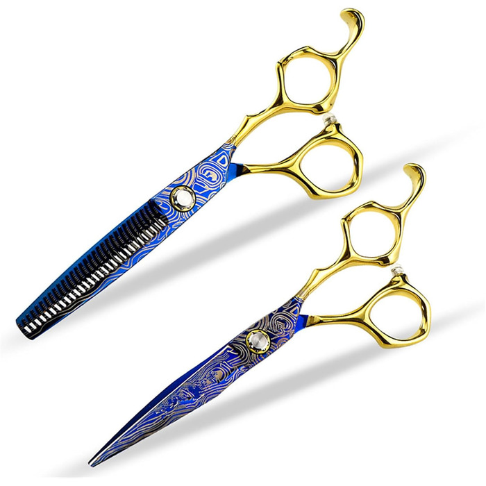 Набір професійних ножиць для грумінгу собак 6 дюймів (прямі та розріджуючі)