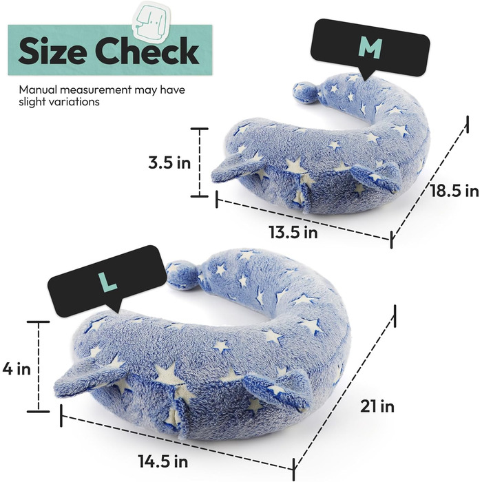 Подушка для собак POMESEA, велика, синього кольору. М'яка подушка для розслаблення з щільної бавовни для підтримки голови, шиї та спини. Машинне прання, зручна іграшка для собак, світиться в темряві.