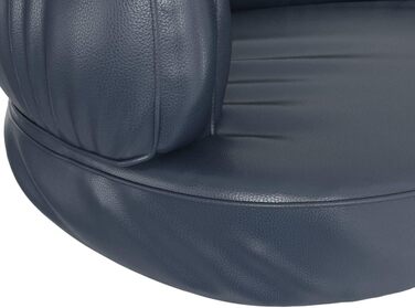 Крісло-ліжко для собак VidaXL, ергономічне, з пінополіуретану, темно-синього кольору, 75x53 см, з штучної шкіри
