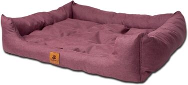 Ліжко для собак PaLulli Animal - міцне, водонепроникне, з м'яким знімним подушками, 115x85x18 см, Бордовий