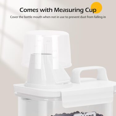 Контейнер для корму для тварин Nobleza, 2.5L, відро для корму для собак та котів з мірним стаканчиком